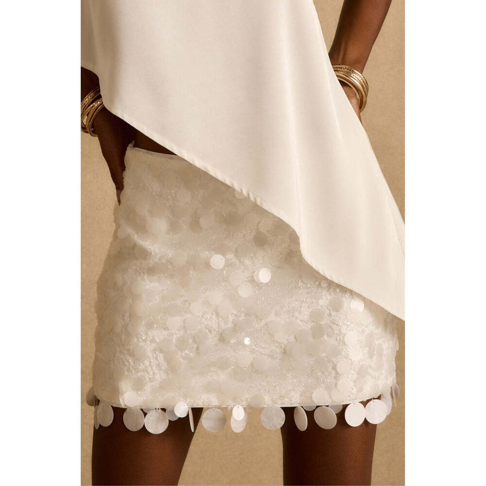 12th Tribe Miramar White Payette Mini Skirt Size MM